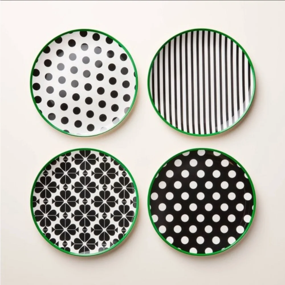 NWT kate spade new york x Target 4-Piece Melamine Dinner Plate Set